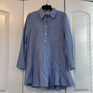 Tuckernuck blue chambray Callahan  Button-Up Shirt Dress, medium
